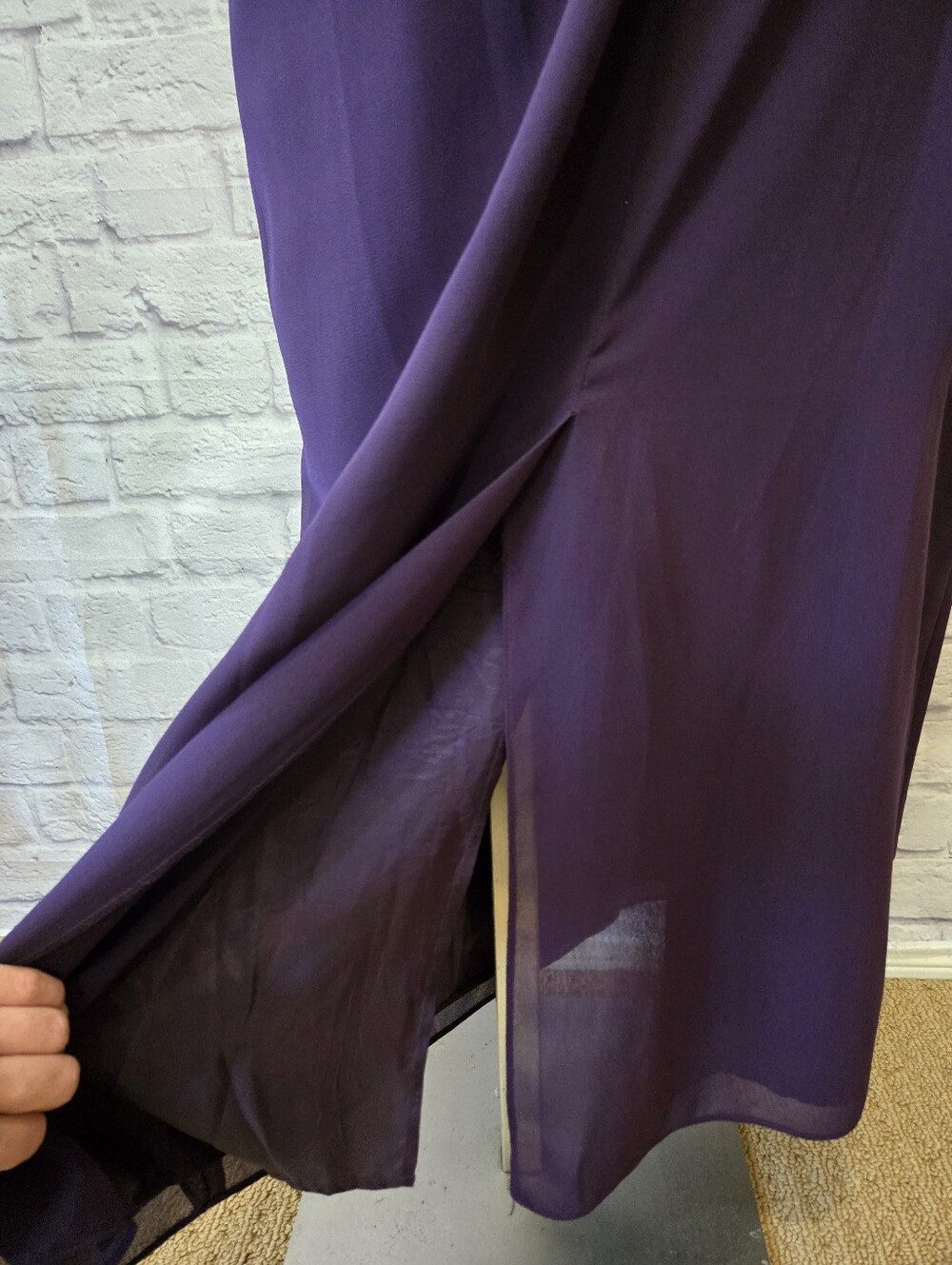 💜 R&M Richards Purple Formal Dress & Sheer Jacket Set – Size 22WP - Picture 12 of 13